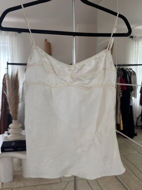 Anna October Ivory Silk-Blend Slip Cami